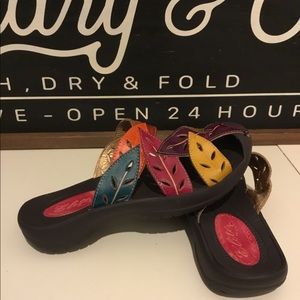 Colorful leather sandals